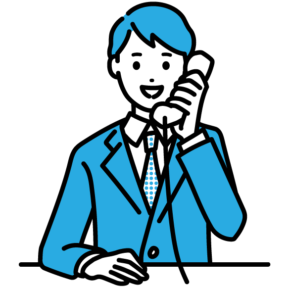 電話対応するビジネスマン 男 のイラスト ちょうどいいイラスト