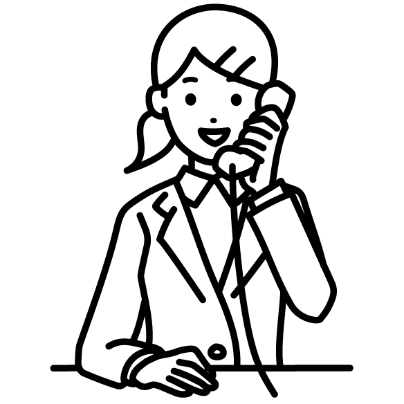 電話対応するビジネスマン 女 のイラスト ちょうどいいイラスト