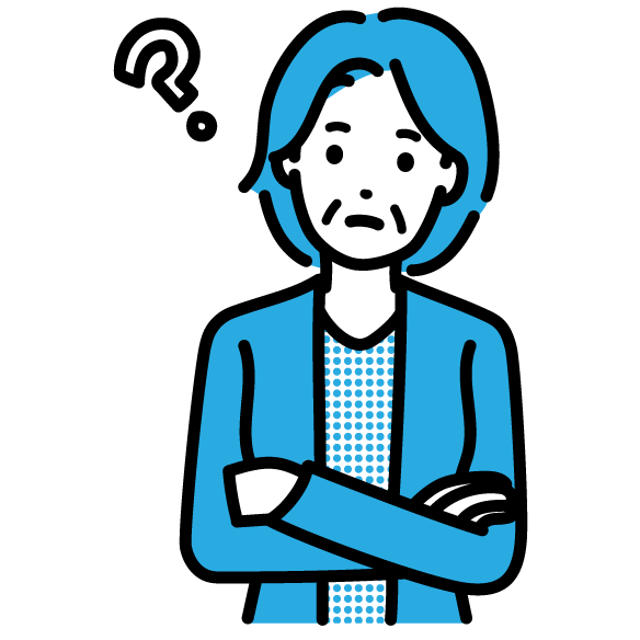 疑問に思う中年の人 女 のイラスト ちょうどいいイラスト