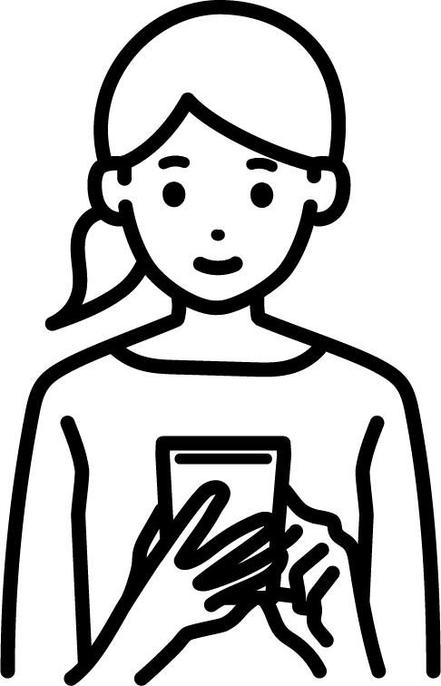 スマートフォンを操作している人 女 のイラスト 1 フリーイラスト素材集 ちょうどいいイラスト