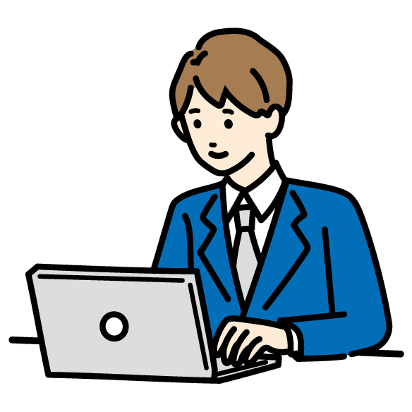 パソコンを使うビジネスマン 男 のイラスト フリーイラスト素材集 ちょうどいいイラスト