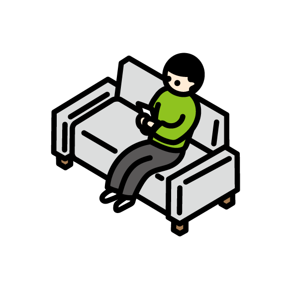 ソファーに座っている人のイラスト ちょうどいいイラスト
