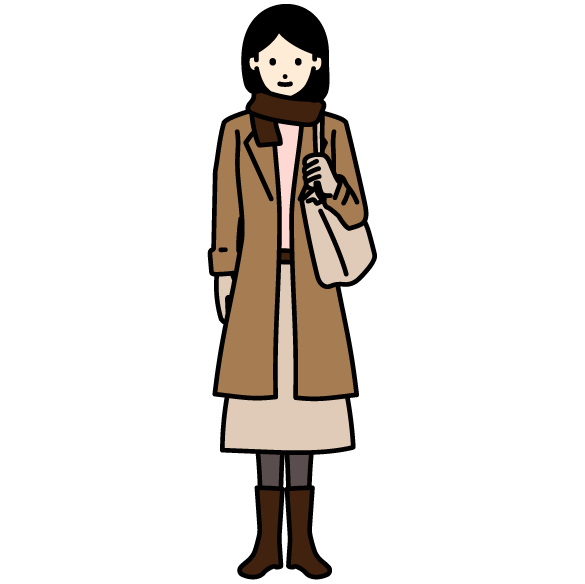 コートを着ている人 女 のイラスト フリーイラスト素材集 ちょうどいいイラスト