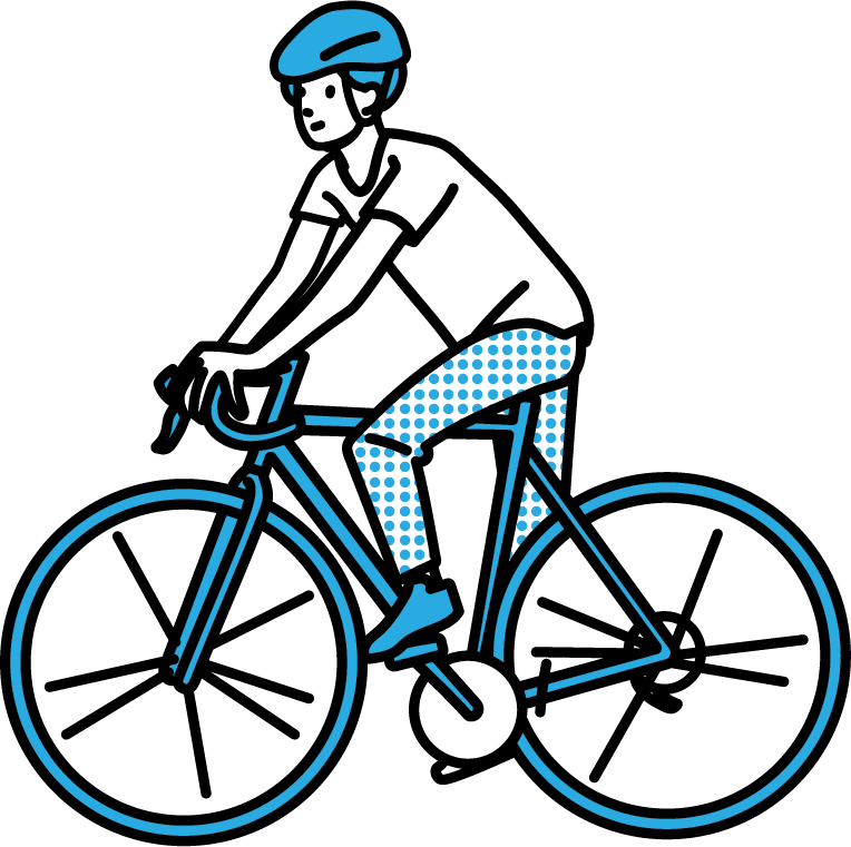 自転車に乗っている人のイラスト