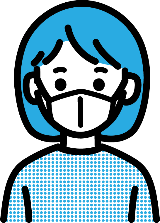 マスクをしている子供（女）のイラスト