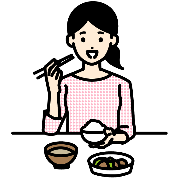 食事をしている人 女 のイラスト ちょうどいいイラスト