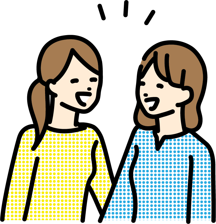 友達と話している人（女）のイラスト | フリーイラスト素材集｜ちょうどいいイラスト