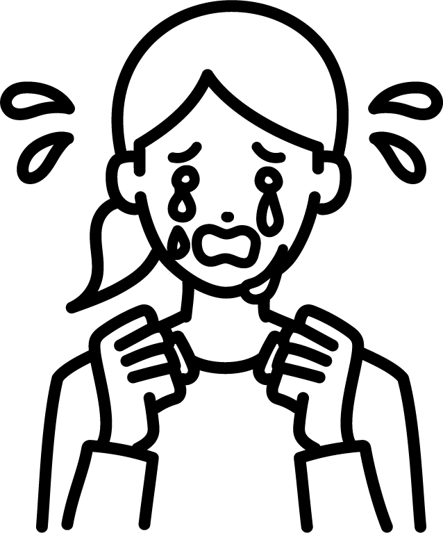 号泣している人（女）のイラスト