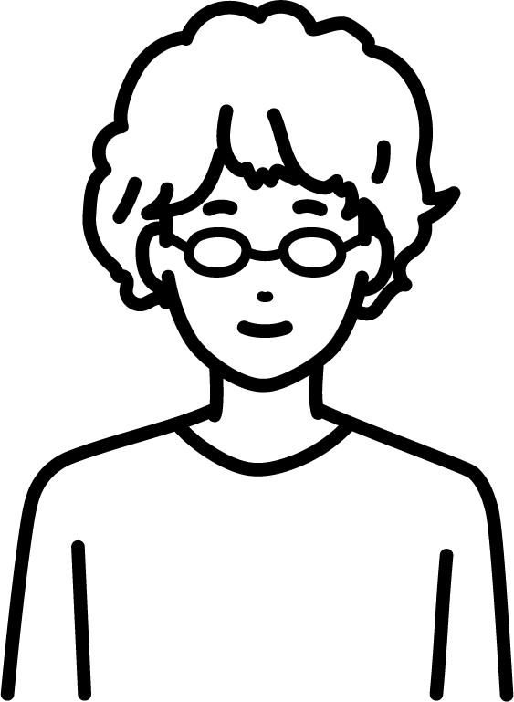 パーマをかけている男性のイラスト