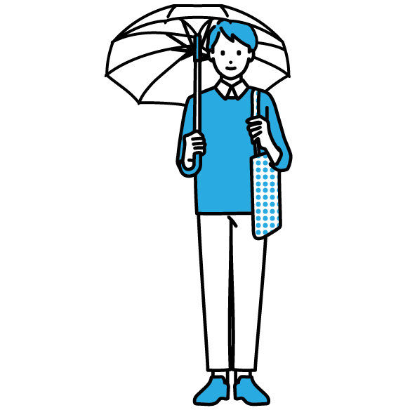 傘をさしている人 男 のイラスト ちょうどいいイラスト